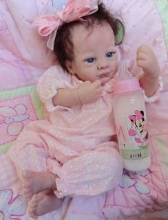 OOAK Reborn baby girl with 3d skin Isabelle art doll artist newborn