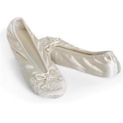 Ladies Isotoner Ballet Style Slippers IVORY BRIDE Pearl