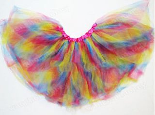 Rainbow Tutu Ballet Dress Dance Costume Girls Toddler Kids Skirt 