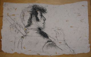 KLAUS VOORMANN ~ VERY RARE SIGNED JOHN LENNON CHARCOAL DRAWING ~ THE 