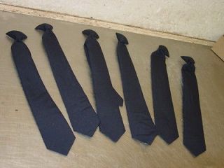 Lot of 6 18 Navy Blue Clip On Ties Police Security Professional Body 