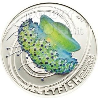 JELLYFISH Mediterranean Jelly Silver Coin 2$ Pitcairn Islands 2011