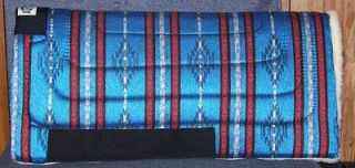 Southwest Design Fabric/Blue,Re​d and White Saddle Pad With Fleece 