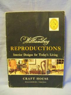 Williamsburg Reproductions   Craft House 1966   PLUS Sept. 1966 Price 