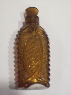 Early amber cut glass purse perfume bottle Charlie Gardner collection 