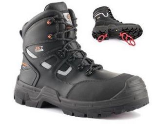 MENS SAFETY WORK WINTER ICE BOOTS HYBRID SPIKE DETACHABLE SYSTEM 