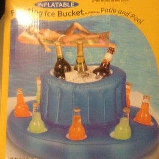 Inflatable Floating Ice Bucket Party Island Color Blue Swimming Pool