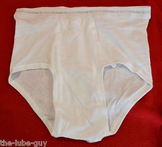 Vintage Hanes Mens White Fly Front Briefs Size 34 100% Cotton