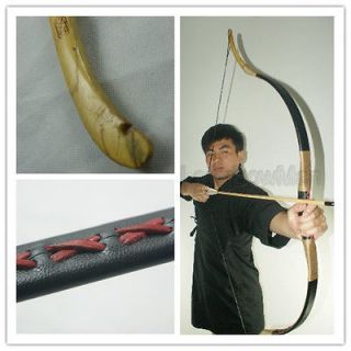 practice shooting Archery Longbow 45Ibs QS Leather Recurve bow+ String