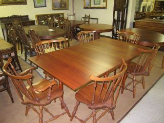 PENNSYLVANIA HOUSE DROP LEAF DINING TABLE AND 6 CHAIRS 72 LONG X 43 