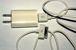 USB Data Cable Cord + AC Wall Charger for iphone 4S/4/3G/3GS/ ipod 