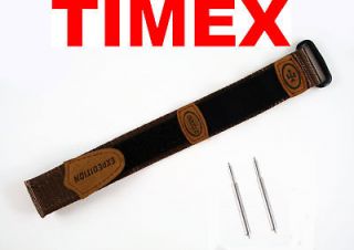 Timex Expedition watch BAND BLACK & Brown STRAP VELCRO 20MM Q7B796