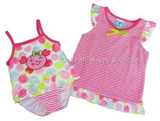 New Baby Girls sz 18m CUTIE CRAB Coral Swimsuit Coverup 2pc Clothes 18 