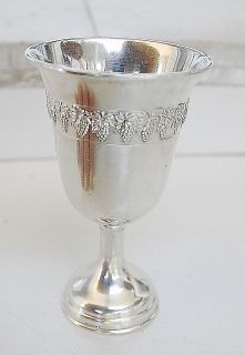JUDAICA GILT SILVER STERLING 925 HAZORFIM KIDDUSH CUP GOBLET 55gr 