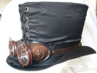 Raven SDL RT7BANK Steampunk Tophat with Detachable Goggles