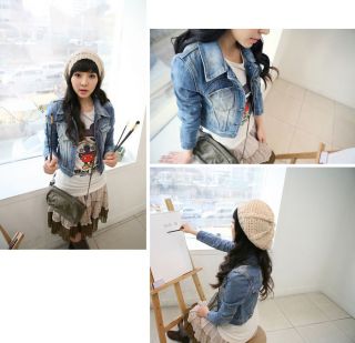 2012 New Style Girls Womens Denim Jacket Distressed Crop Denim Jean 