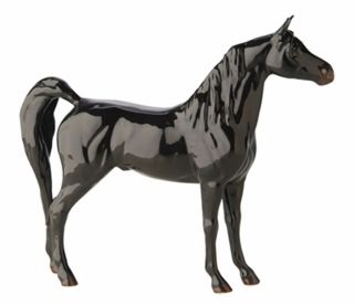 John Beswick Hand Painted Arab Stallion   BLACK   Standing Horse 