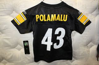 Pittsburgh Steelers Troy Polamalu Black Jersey #43 SMALL Kids Size 4