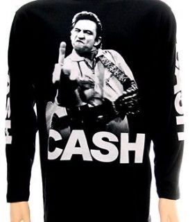 Johnny Cash Rock n Roll Folk Tour 1964 Men T shirt Sz M Long Sleeve L 