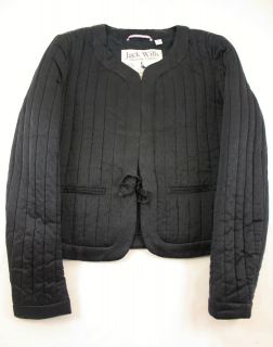 NEW JACK WILLS Black Brinkworth Silk Quilted Jacket Coat (£179) UK 8 