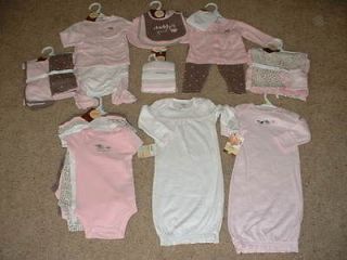 NEW BABY GIRLS CARTERS PINK ELEPHANT LAYETTE {U PICK 1} GOWN BLANKET 