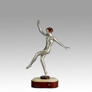 Art Deco Cold Painted Bronze figure entitled Rasha by Josef Lorenzl