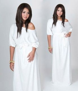 NEW Womens Elegant Off White One Shoulder Evening Plus Size Maxi Dress 