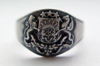 latvian freedom fighter s ring sterling silver from latvia  