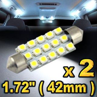 White 15 SMD LED Bulbs For Dome Map Lights 1.72 Festoon 211 2 578 