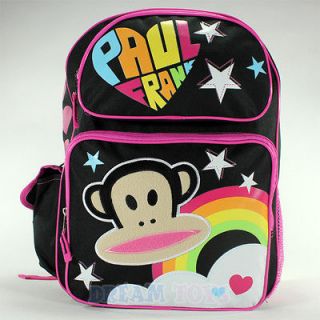 Paul Frank Julius the Monkey Stars Large 16 Backpack   Book Bag Girls 
