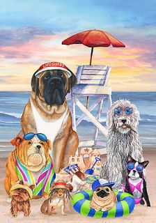 Mastiff Beach SunSet LIFEGUARD Dogs Chihuahua Swimsuit PUG 1220 New 