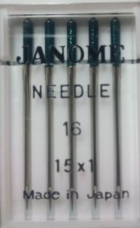 Janome Needles Size 16   Great for Heavy Fabrics Denim Leather 