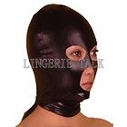 Black Latex Pull Hood Rubber Mask Open Eyes Open Red Mouth Gummi 099 
