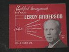 LEROY ANDERSON MUSIC BOOK,5 SONGS,SIMPLIFIE​D ARRANGEMEN