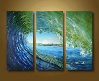 beautiful~ Large Ocean Seascape Oil Painting On Canvas Art   Waves 