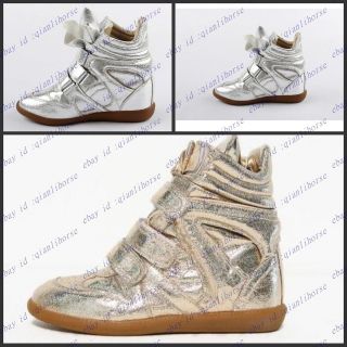 2012 New Glitter Velcro Strap High TOP Sneakers Shoes/Ladys Ankle 