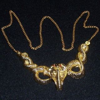   Cobra Gold Necklace Halloween Costume Egyptian Cleopatra Snake Jewelry