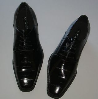 Italian Style Black Eel Print Mens Dress Shoe Many Sizes Available 