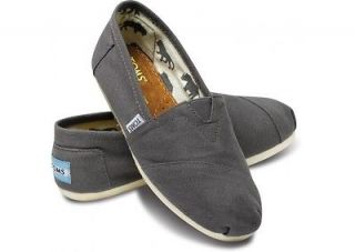 toms womens classic ash canvas grey 7 5 brand new