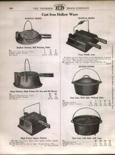   AD Wagner Cast Iron Hollow Ware Waffle Iron Sugar Kettles Apple Butter