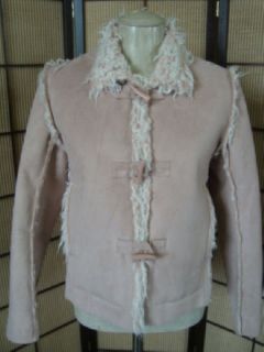 85912 Pretty Pink LINDA LUNDSTROM Shearling Faux Fur Coat Jacket Sz. 4