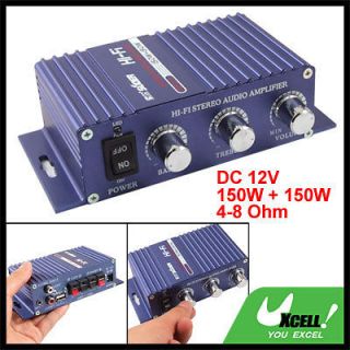 DC 12V 4 8 Ohm Output Load USB Car Audio Power Amplifier 150W