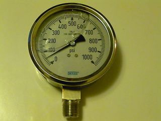 Newly listed PRESSURE GAUGES (3X)  OIL FILLED WIKA 1000 PSI 1/4
