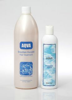Aqva Brazilian Keratin Hair Treatment 1000ML+ Free Sulphate Shampoo 