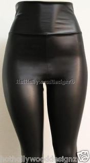 Black LEGGINGS M 6 8 MATTE Liquid Faux Leather Skinny GaGa High 