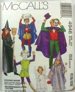 McCalls #4946 Kids COSTUMES Wizard,Witch,Vampire,Angel,Devil,Robot++ 