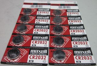 10 Fresh Maxell CR2032 3v Lithium Batteries Replacement for ECR2032 