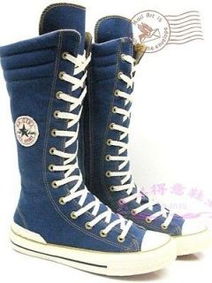 2012 NEW Fashio Girls Kids Shoes Knee High Canvas Lace Tall Boots 
