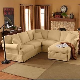18 PC SECTIONAL CHAISE BUTTER YELLOW FRIDAY SLIPCOVER LINDEN STREET 