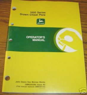John Deere 1650 Drawn Chisel Plow Operators Manual jd
